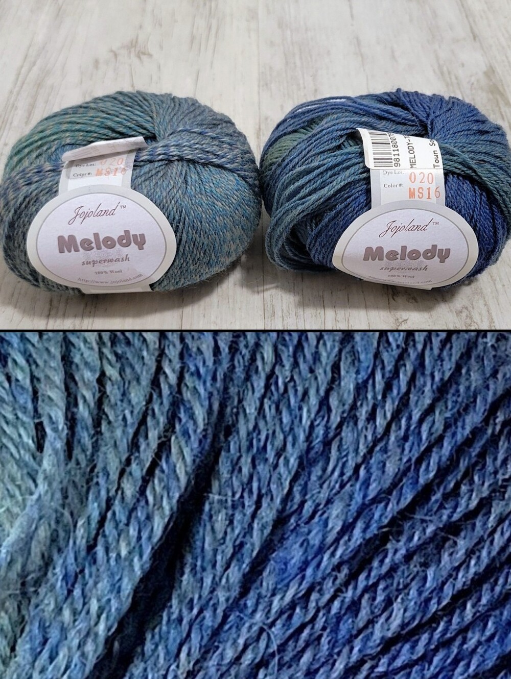 Premium Jojoland Melody Superwash 100% Wool Yarn MS16 Teal Forest Fingering Sock